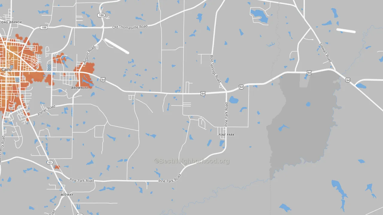 Bike Grade map of Pine Park, GA