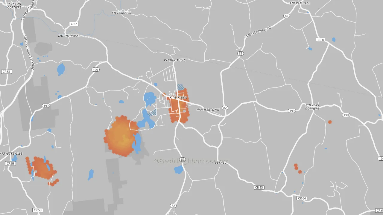 Bike Grade map of Pine Plains, NY