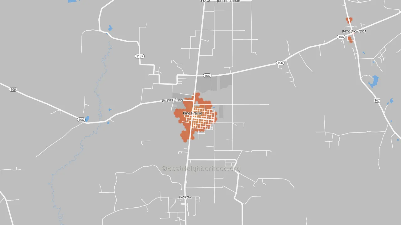 Bike Grade map of Pine Prairie, LA