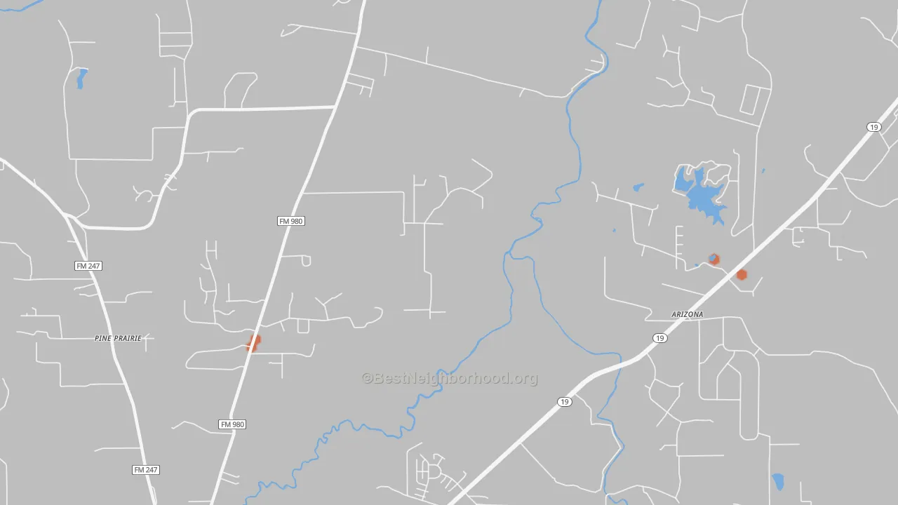 Bike Grade map of Pine Prairie, TX