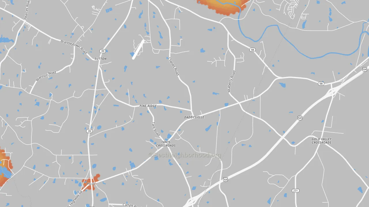 Bike Grade map of Pine Ridge, NC