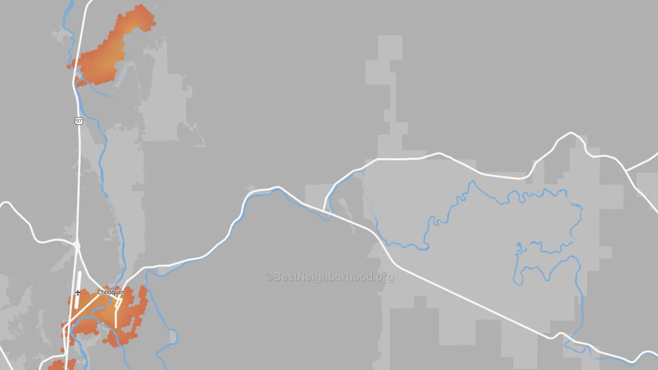 Bike Grade map of Pine Ridge, OR