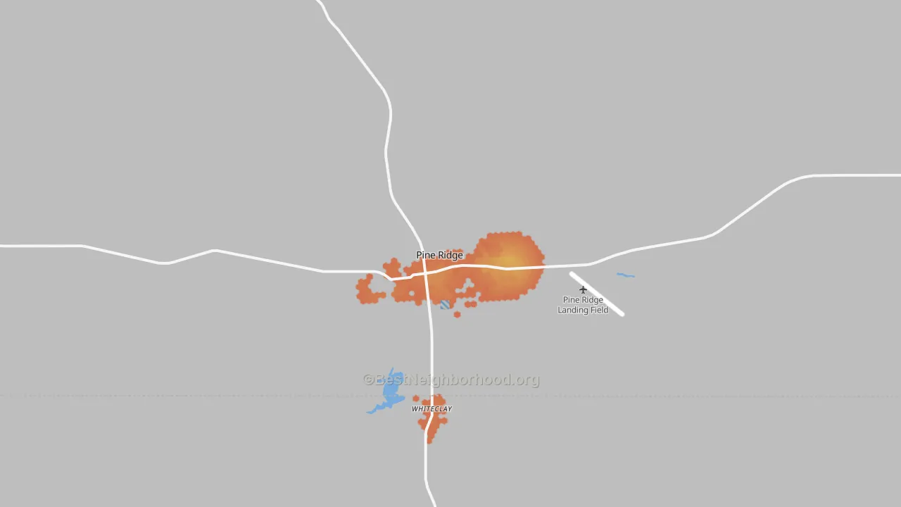 Bike Grade map of Pine Ridge, SD