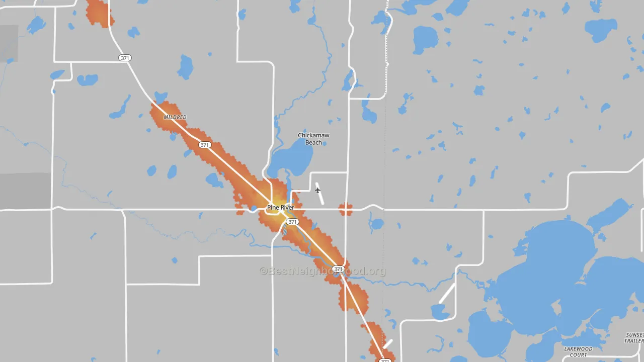 Bike Grade map of Pine River, MN