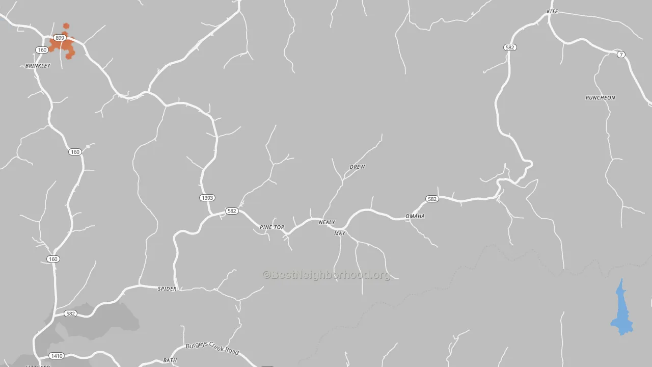 Bike Grade map of Pine Top, KY