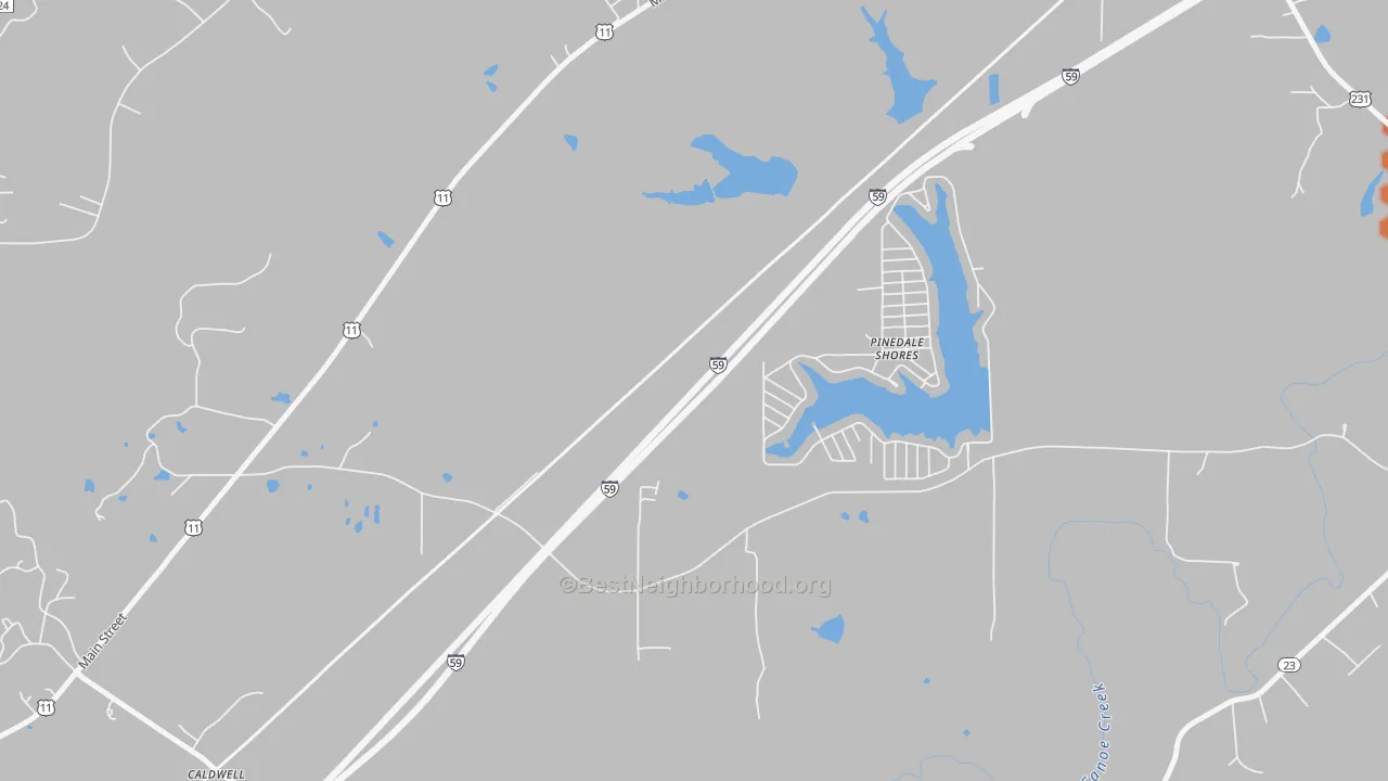 Bike Grade map of Pinedale Shores, AL