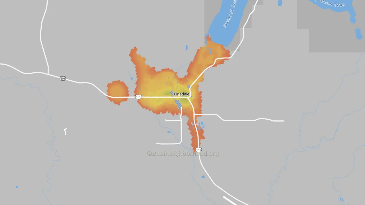 Bike Grade map of Pinedale, WY