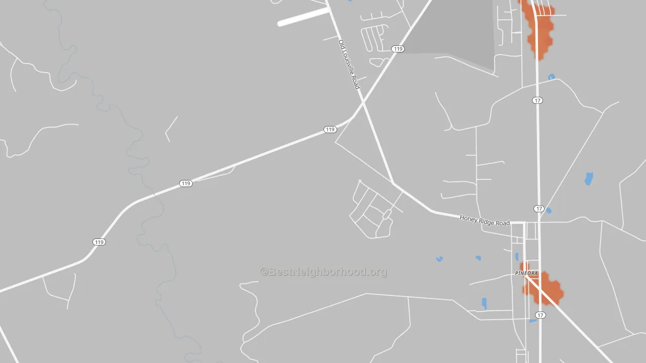 Bike Grade map of Pineora, GA