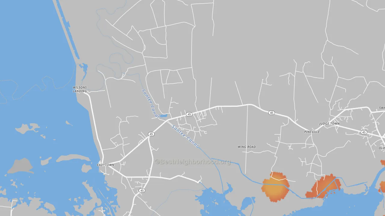 Bike Grade map of Pineville, SC