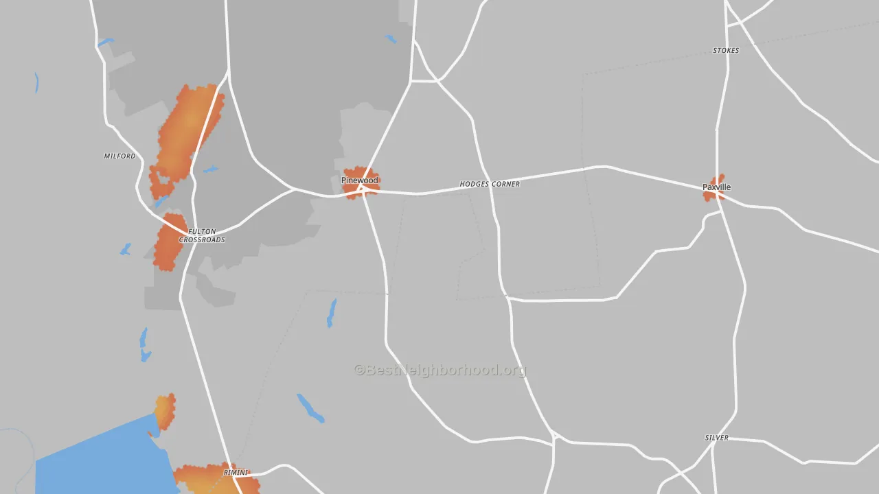 Bike Grade map of Pinewood, SC