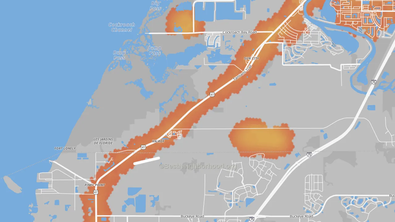 Bike Grade map of Piney Point, FL
