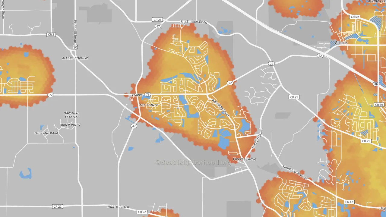 Bike Grade map of Pingree Grove, IL