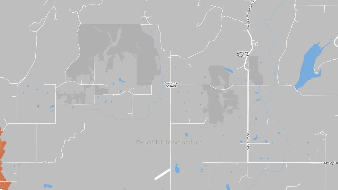 Bike Grade map of Pinhook Corner, OK