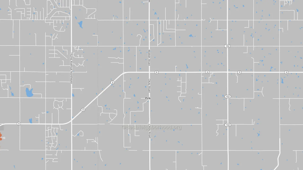 Bike Grade map of Pink, OK