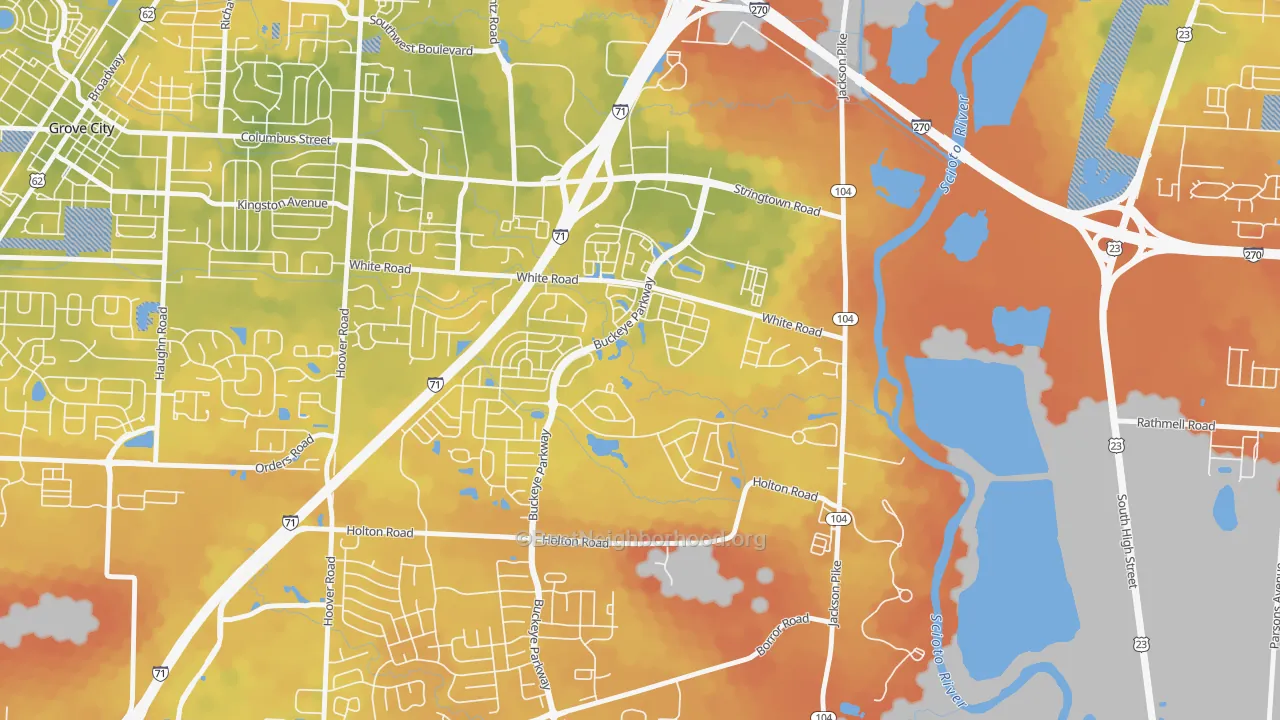 Bike Grade map of Pinnacle Club, Grove City, OH