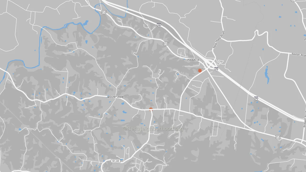 Bike Grade map of Pinnacle, TN