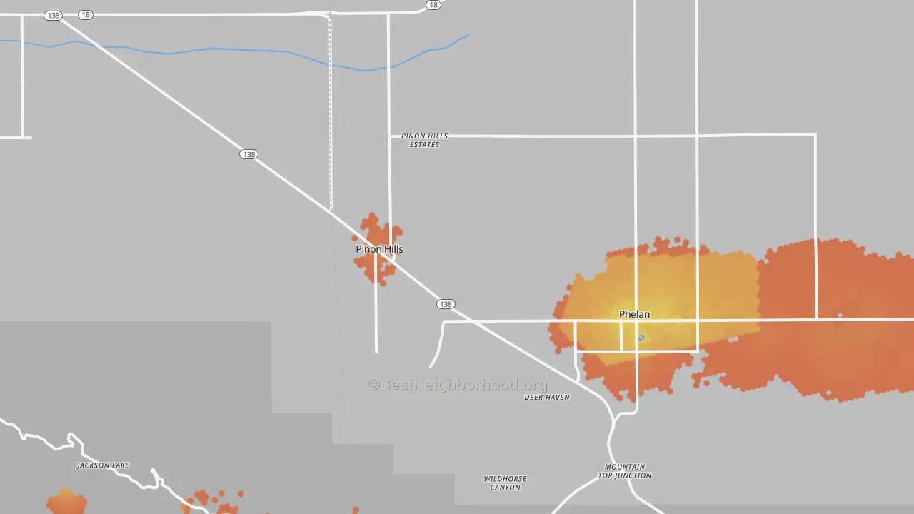Bike Grade map of Pinon Hills, CA