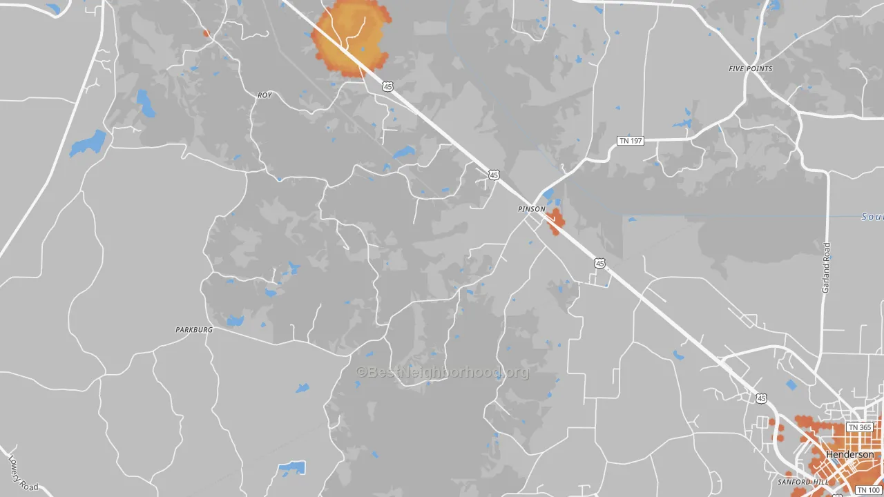 Bike Grade map of Pinson, TN