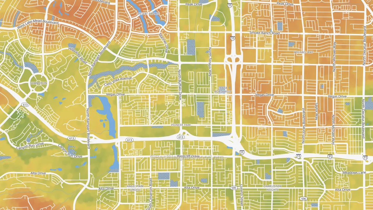 Bike Grade map of Pioneer Park, Las Vegas, NV
