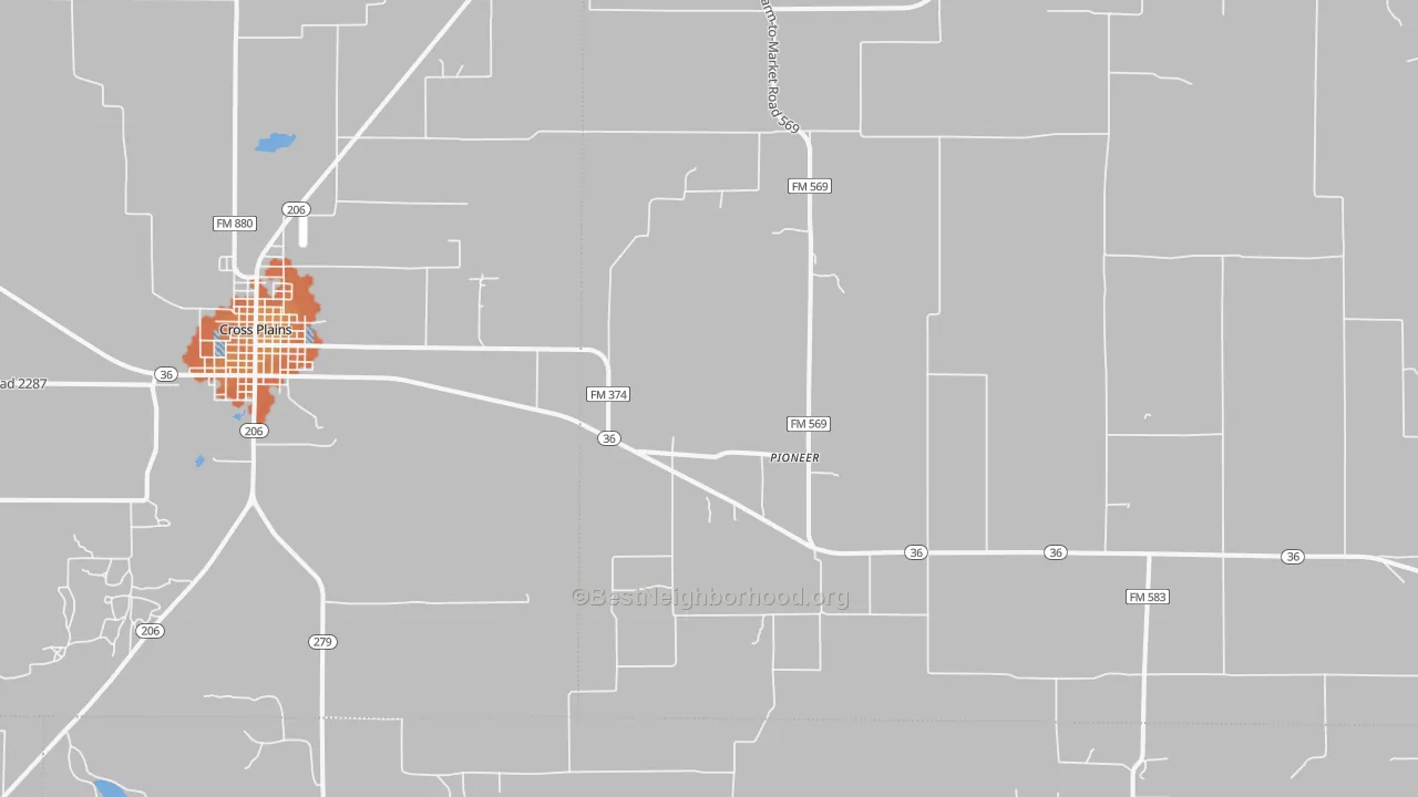 Bike Grade map of Pioneer, TX