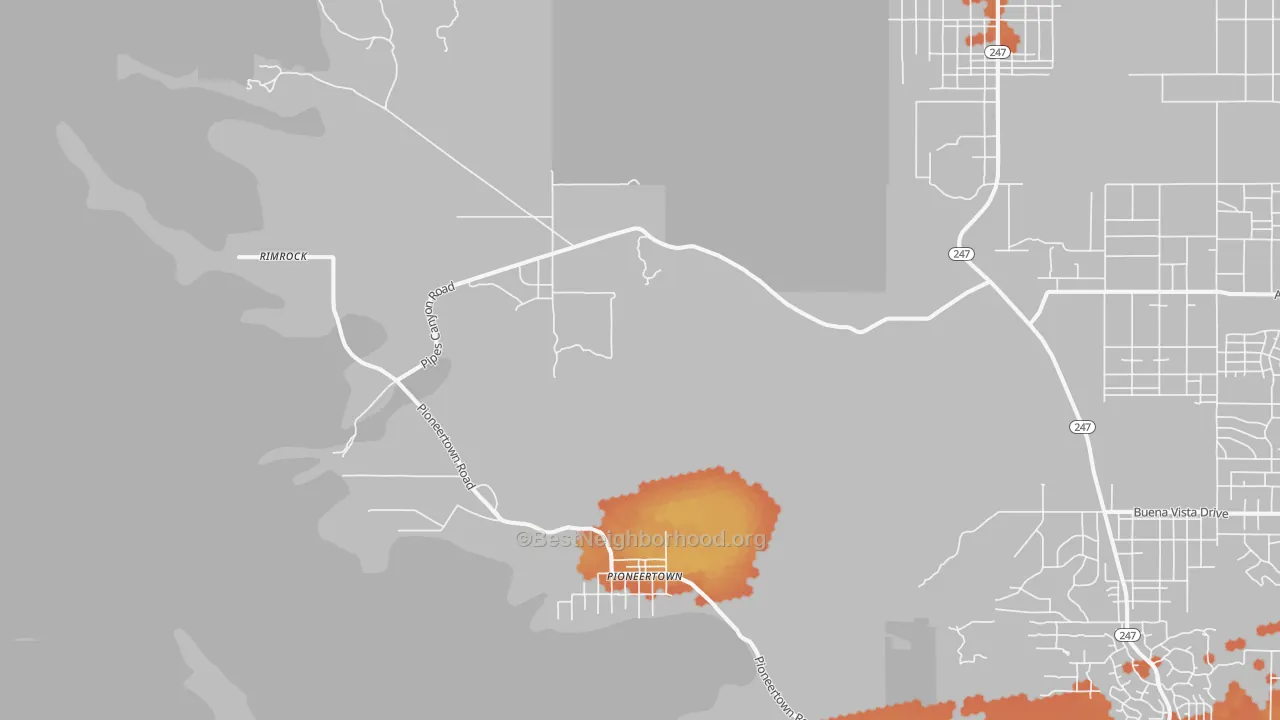 Bike Grade map of Pioneertown, CA