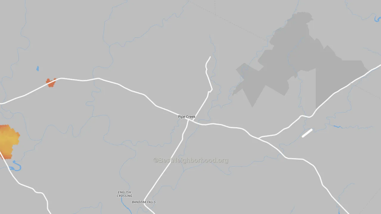 Bike Grade map of Pipe Creek, TX