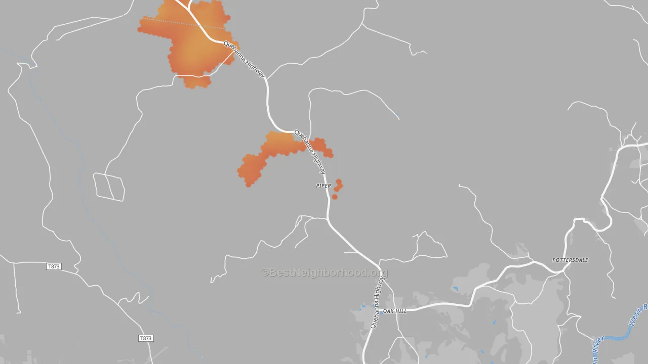 Bike Grade map of Piper, PA