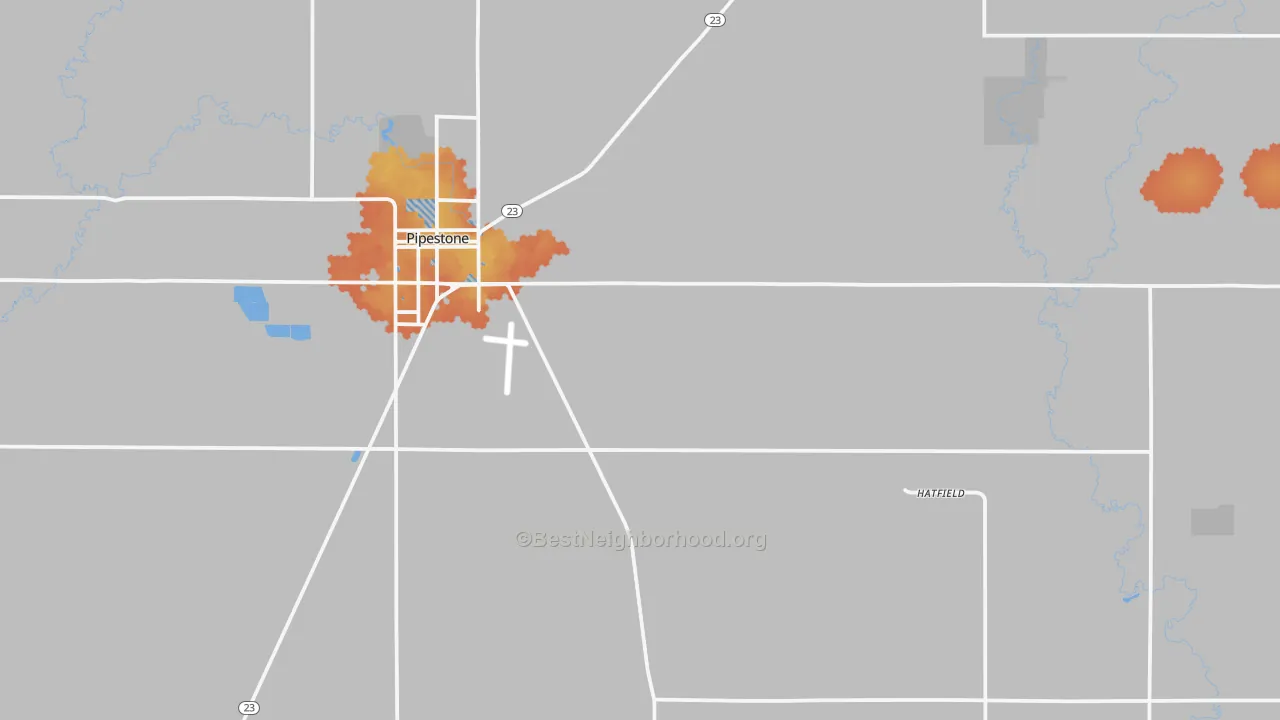 Bike Grade map of Pipestone County, MN