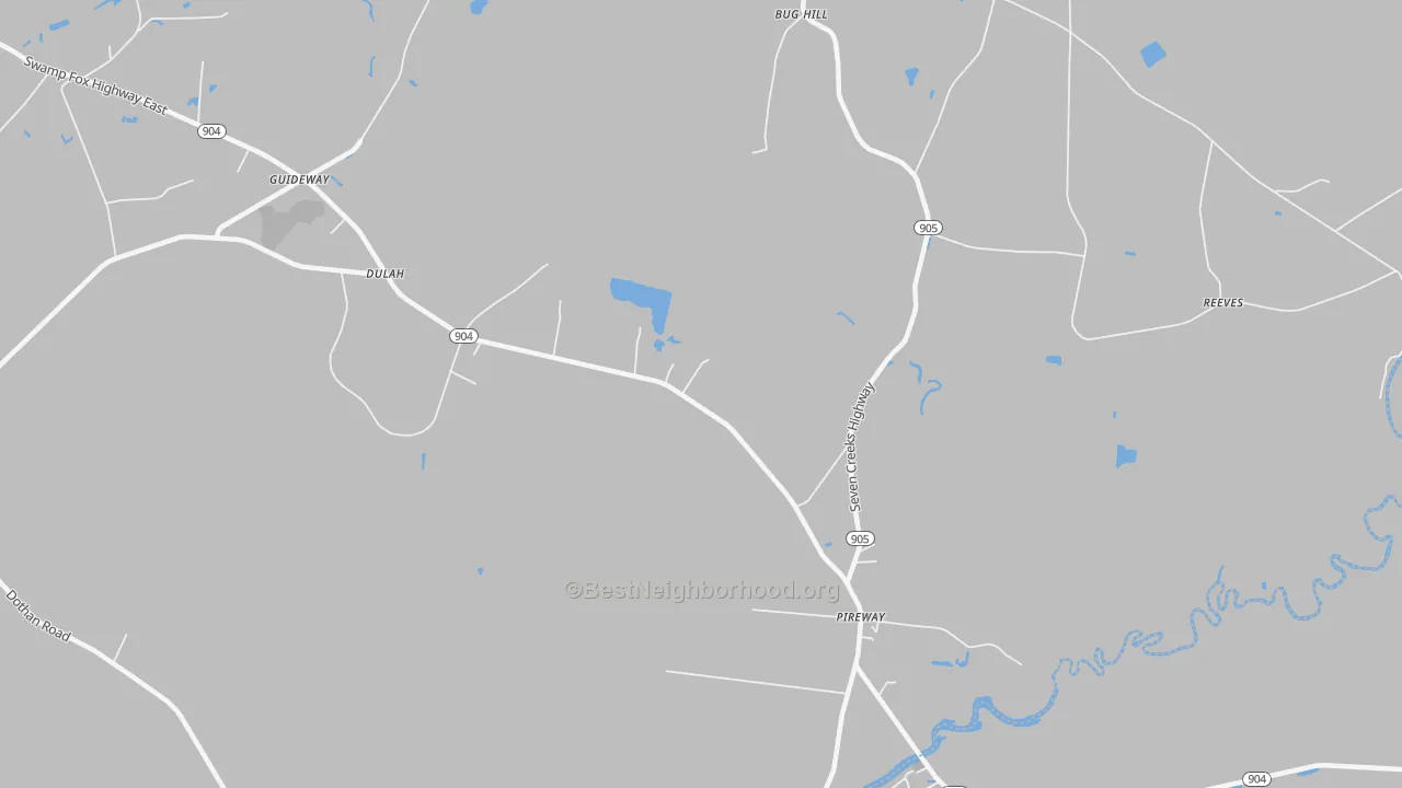 Bike Grade map of Pireway, NC