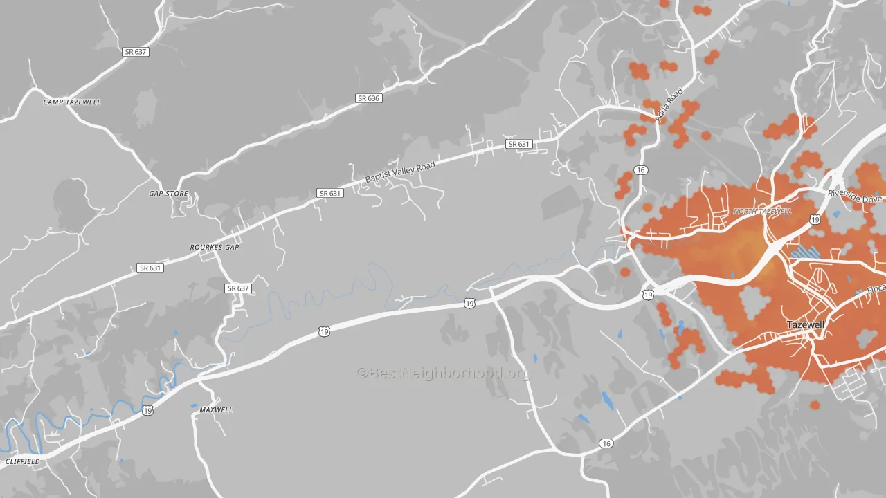 Bike Grade map of Pisgah, VA