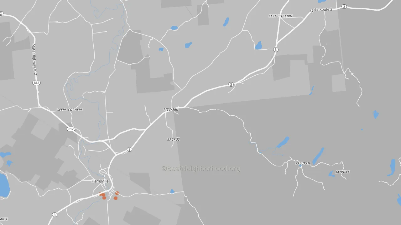 Bike Grade map of Pitcairn, NY