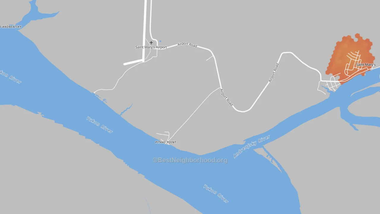 Bike Grade map of Pitkas Point, AK