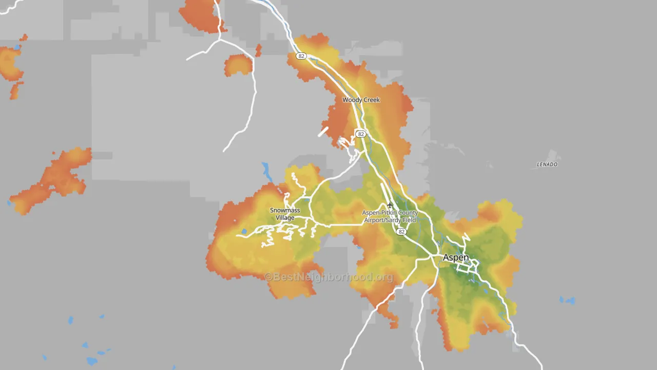 Bike Grade map of Pitkin County, CO