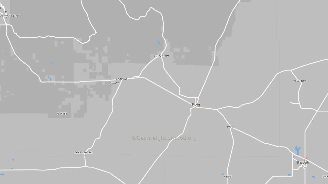 Bike Grade map of Pitkin, LA