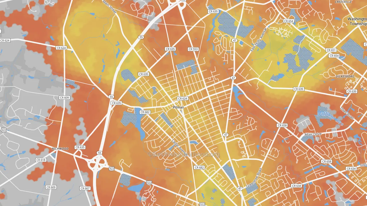 Bike Grade map of Pitman, NJ