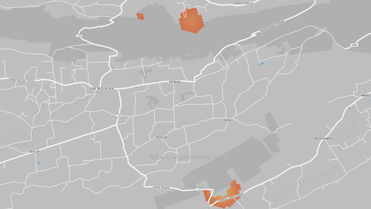 Bike Grade map of Pitman, PA