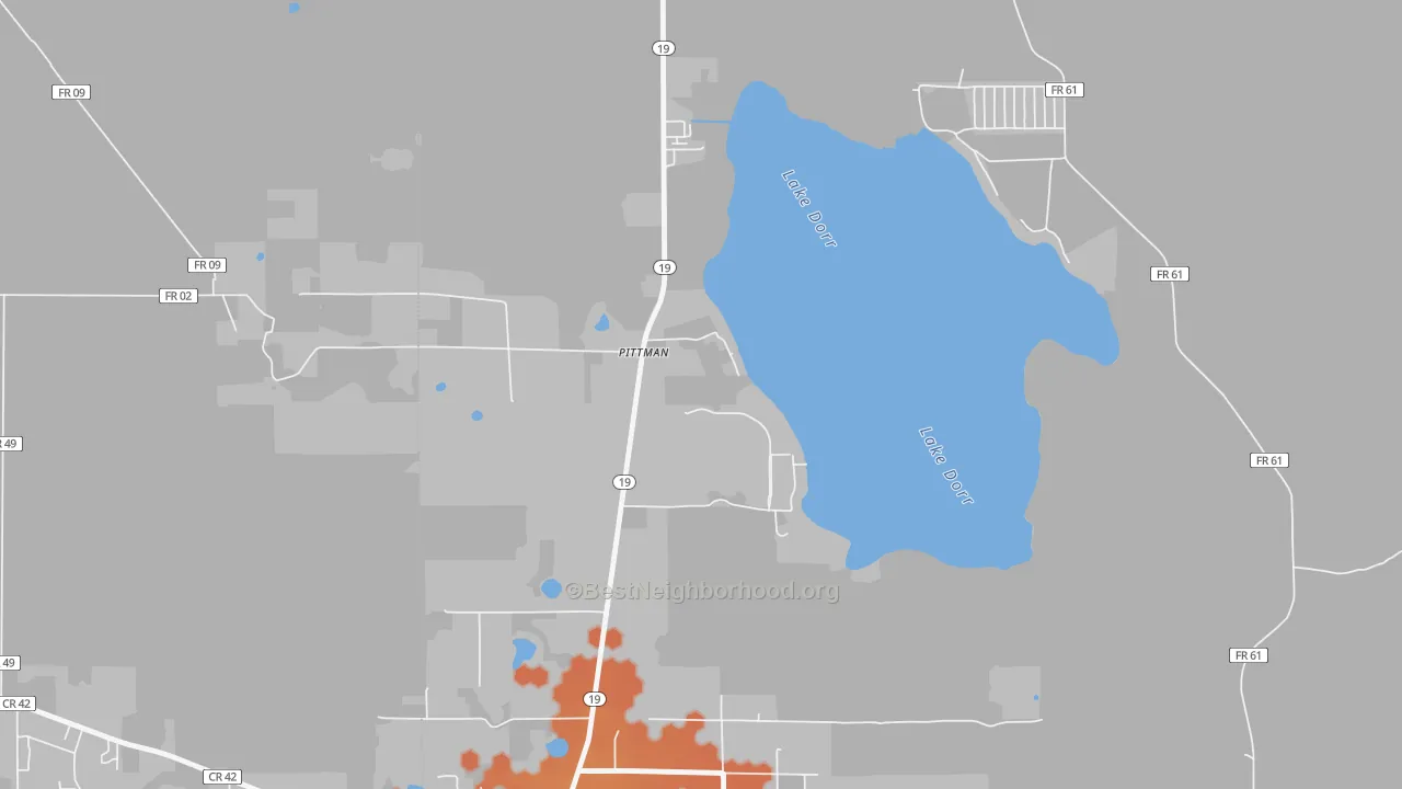 Bike Grade map of Pittman, FL