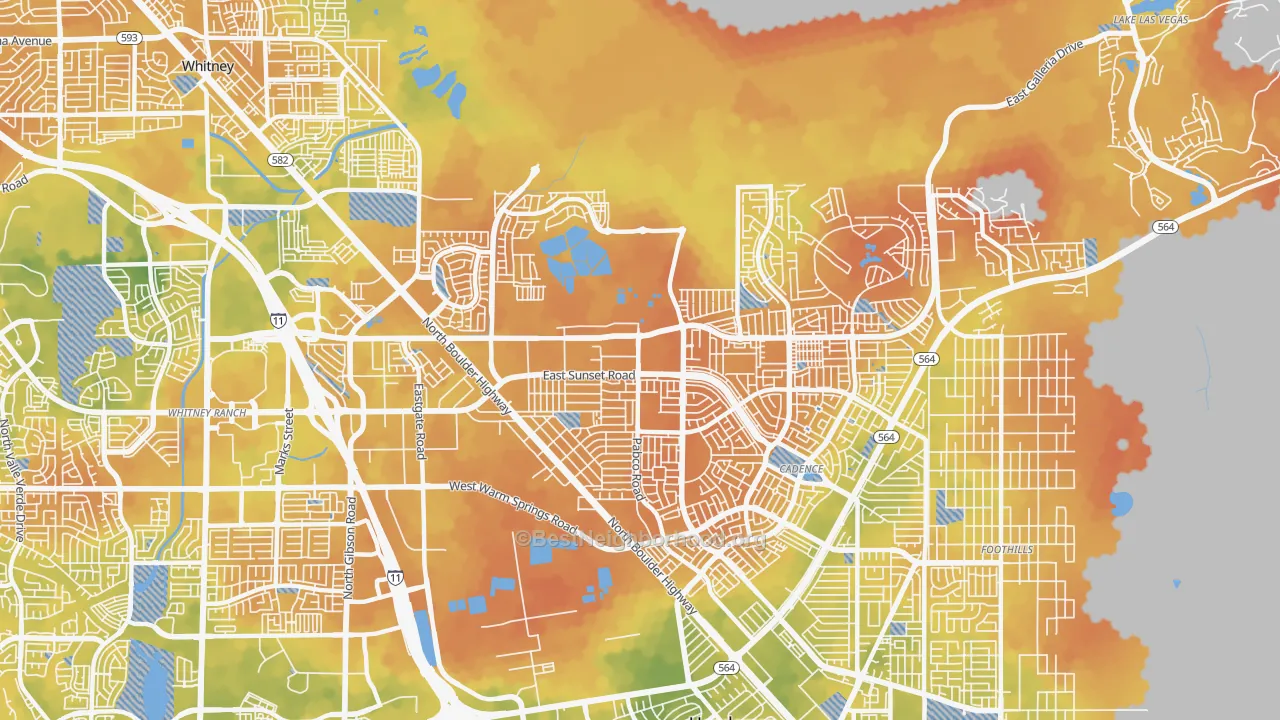 Bike Grade map of Pittman, Henderson, NV