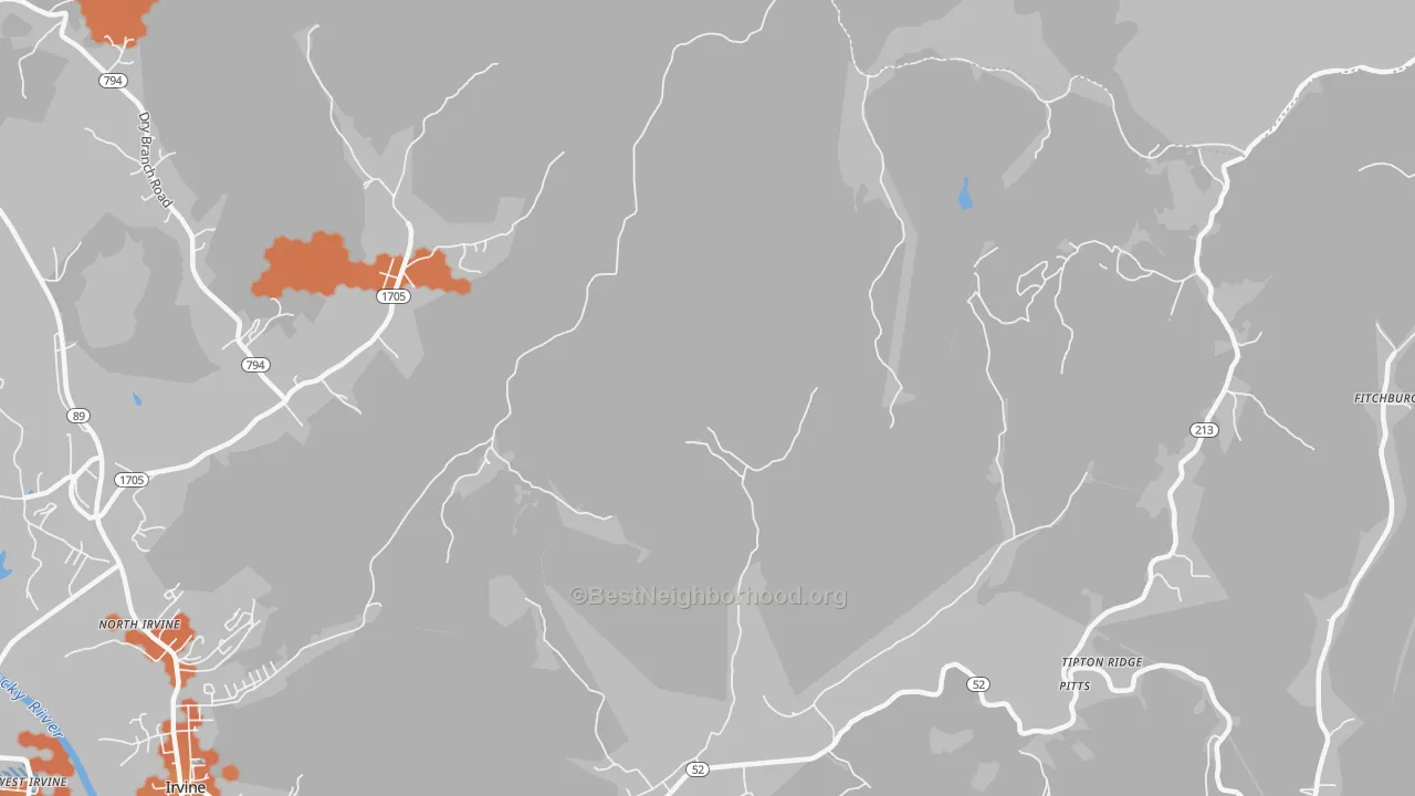 Bike Grade map of Pitts, KY