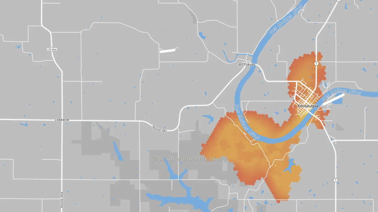 Bike Grade map of Pittsburg, IA