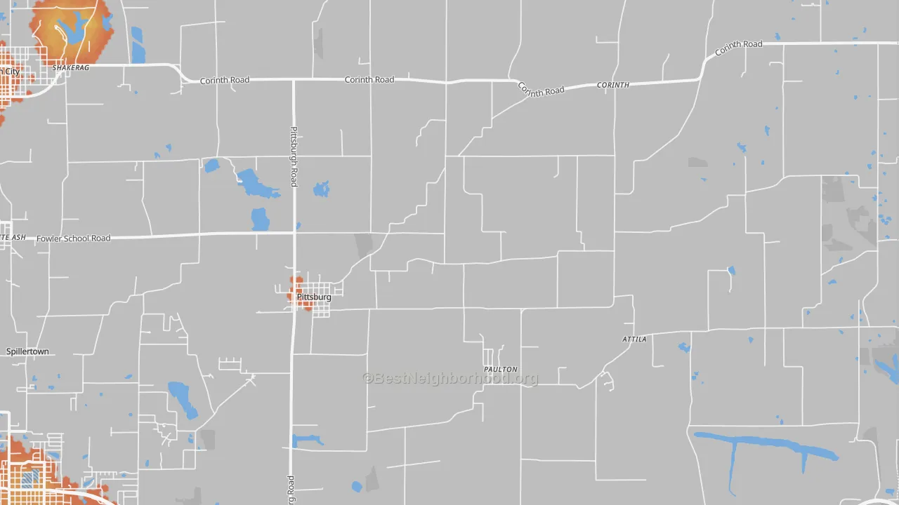 Bike Grade map of Pittsburg, IL