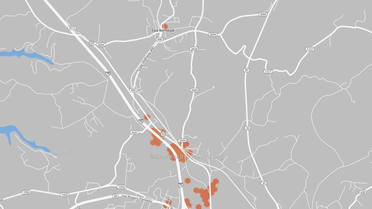 Bike Grade map of Pittsburg, KY