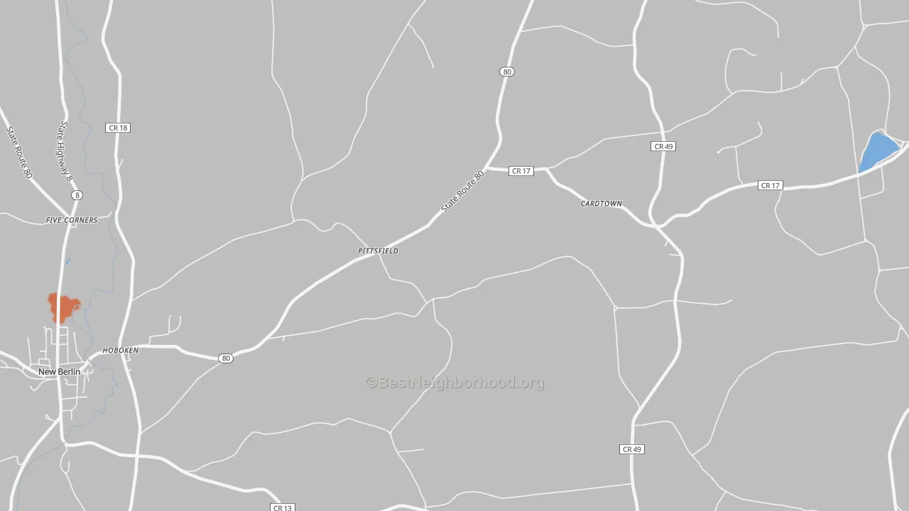 Bike Grade map of Pittsfield, NY