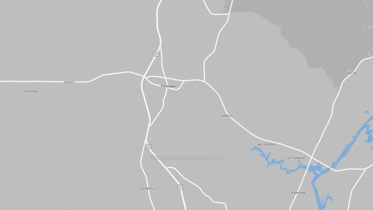 Bike Grade map of Pittsview, AL