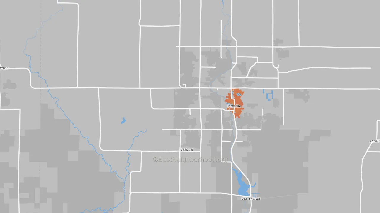Bike Grade map of Pittsville, WI
