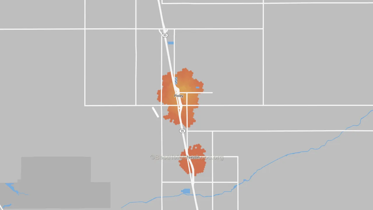 Bike Grade map of Pixley, CA