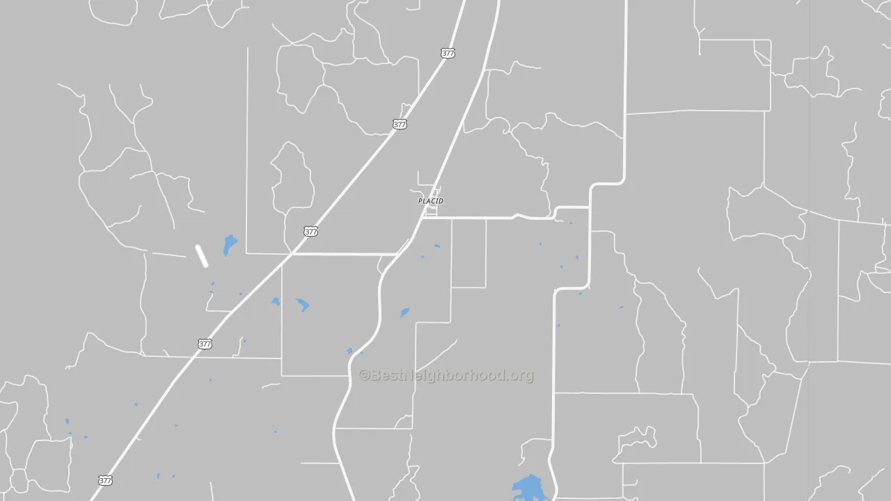 Bike Grade map of Placid, TX