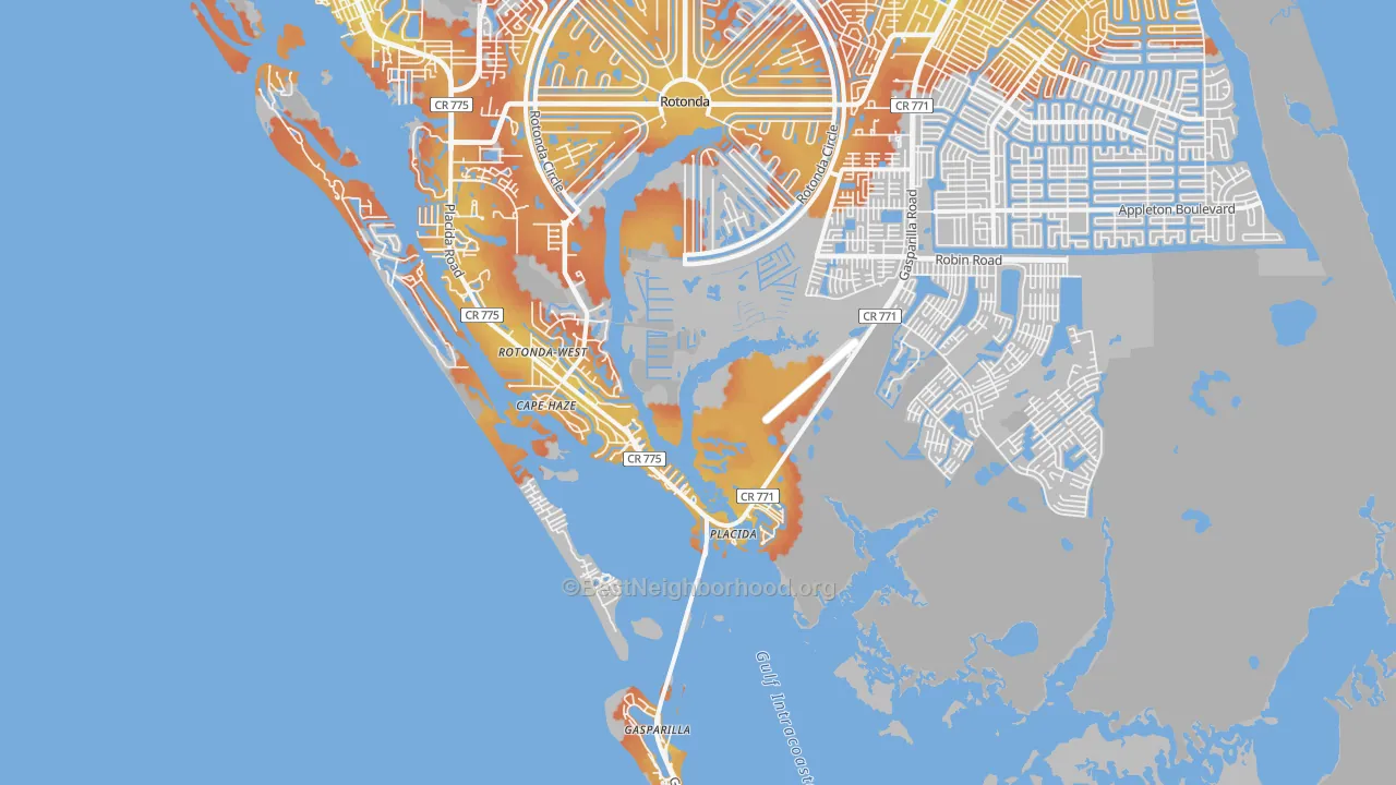 Bike Grade map of Placida, FL