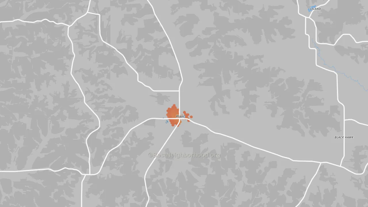 Bike Grade map of Plain, WI