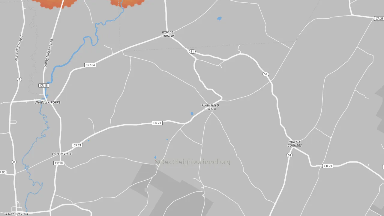 Bike Grade map of Plainfield Center, NY